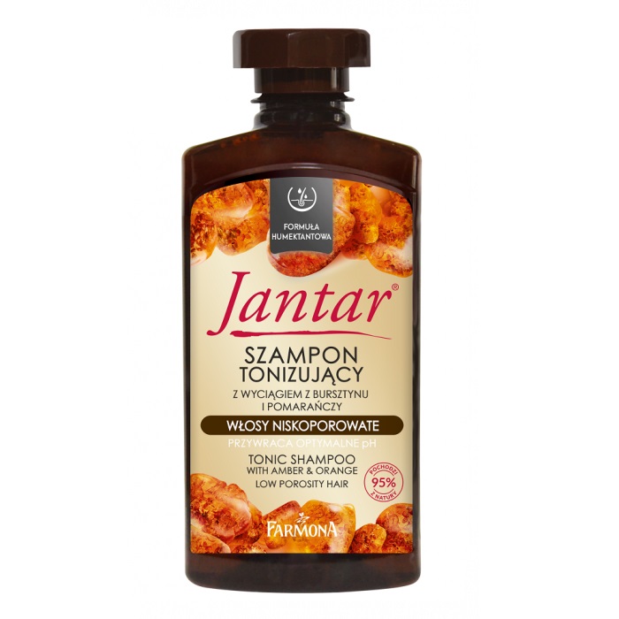 Шампунь «Farmona» Jantar с экстрактом янтаря и апельсина для волос с низкой пористостью, 330 мл