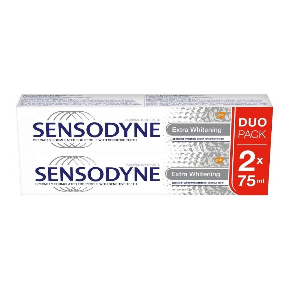 Зубная паста «Sensodyne» Extra Whitening Toothpaste, 2x75 мл